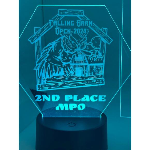 Custom Laser Engraved LED 3D Nightlight Disc Golf Trophy, Gift Trophies - Picture 4 of 9